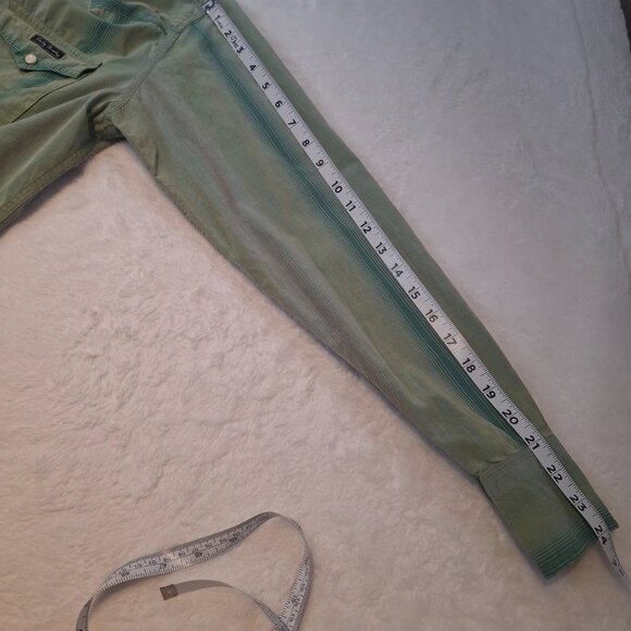 Lucky Brand Mens Western Shirt Sz M Plaid Pearl Snap Button Dugarees Cowboy - Picture 10 of 12